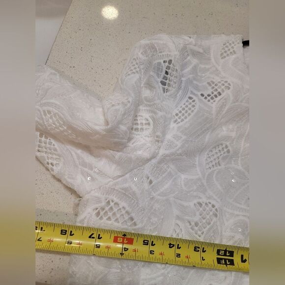 Weill White Lace Cardigan Long Blazer Size 8 New - Picture 8 of 8